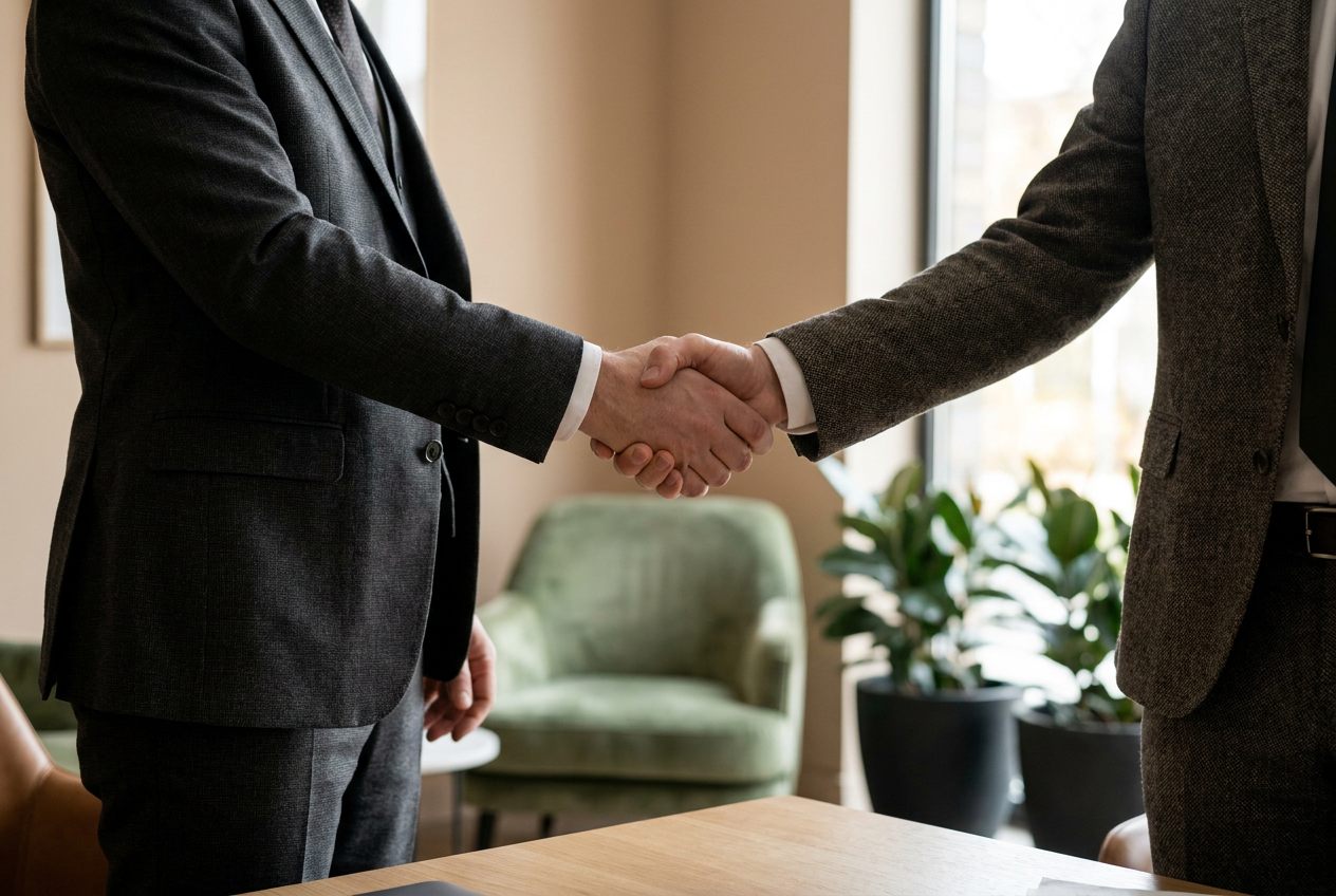 Two professionals shaking hands